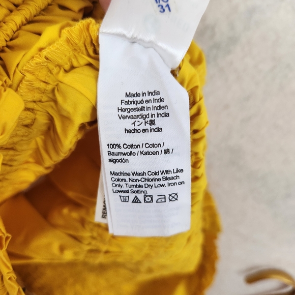 J Crew Re-Imagined Yellow Ruched Cropped Top Size Small - Picture 10 of 11